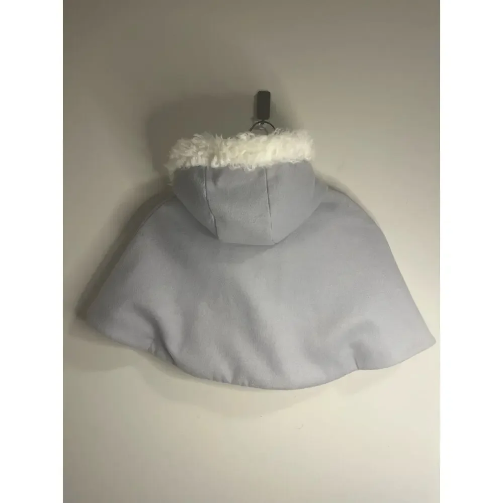 Janie and Jack Faux Fur Trim Hooded Cape Faux Fur Trimmed Hood Fully Lined sz 2T